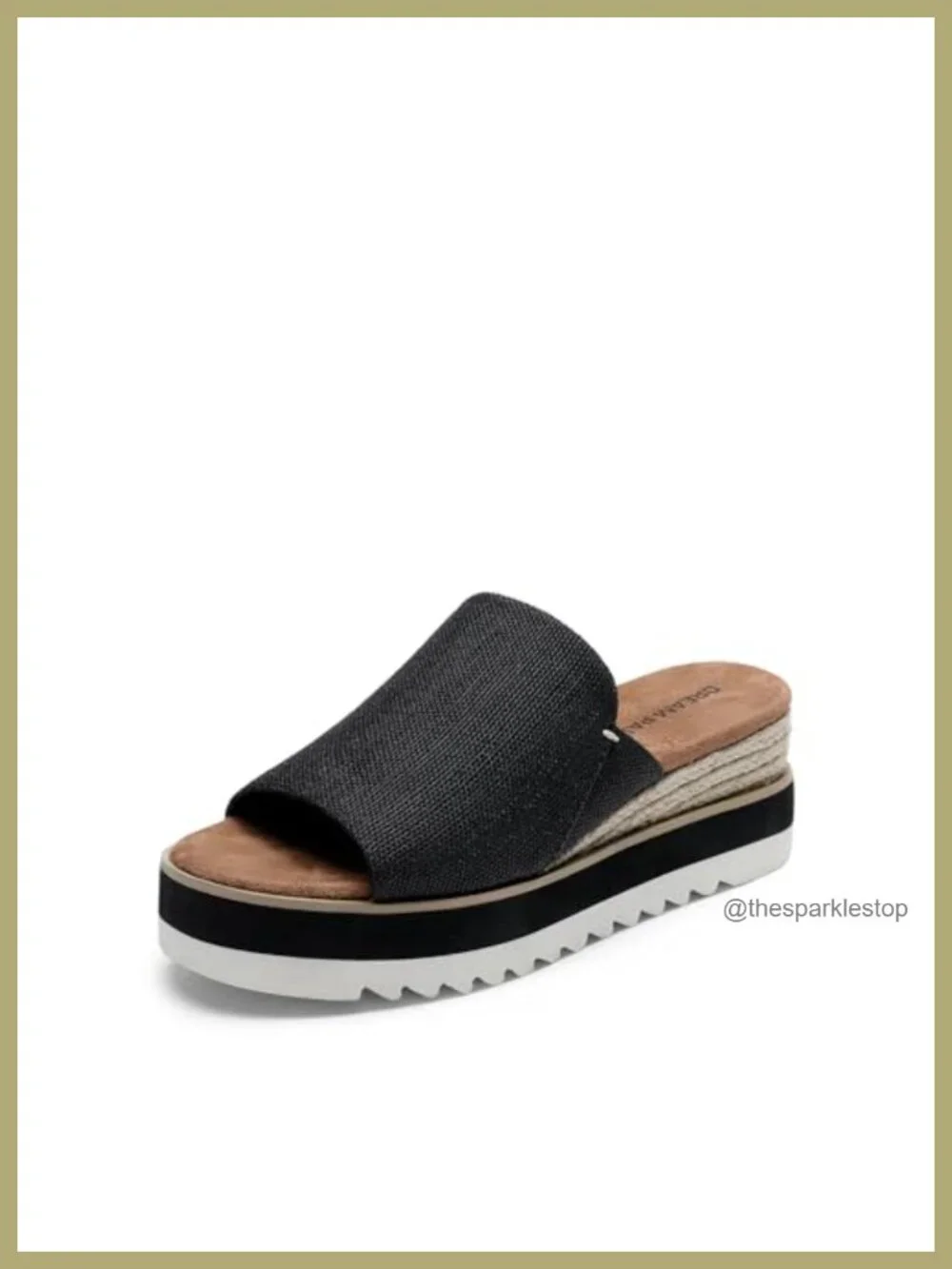 Women's Espadrille Wedge Sandals with Raffia Detail, Slip-On Platform, 2.75